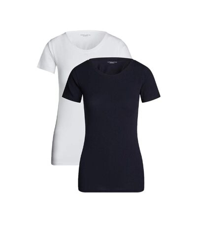 Lot de 2 T-shirts Blanc/Marine Femme Tommy Hilfiger Sky - M