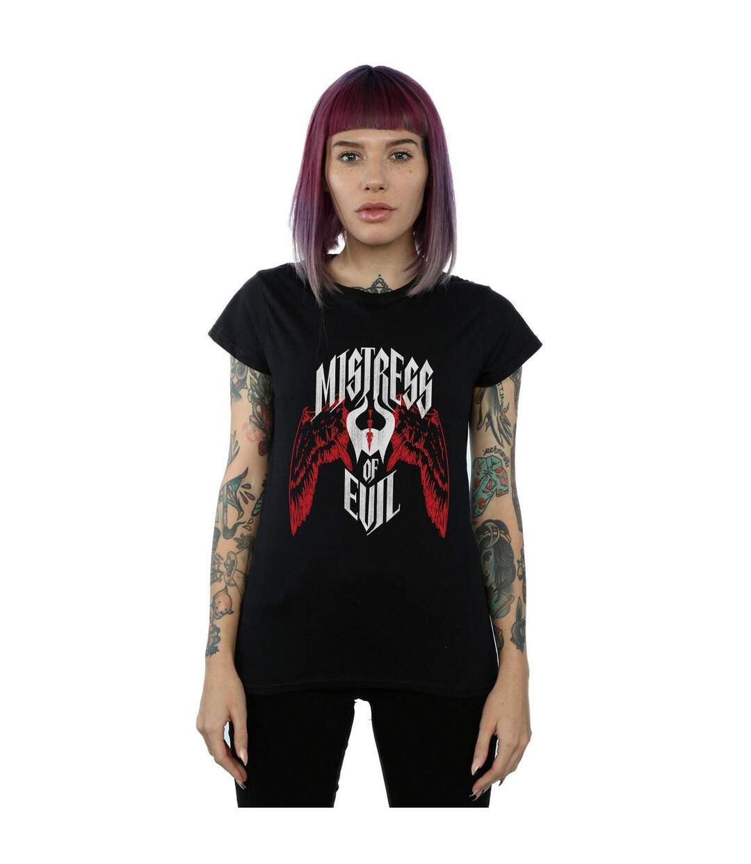 Disney T-shirt en coton Femmes/Dames Maleficent Mistress Of Evil Wings (Noir) - UTBI30660-2