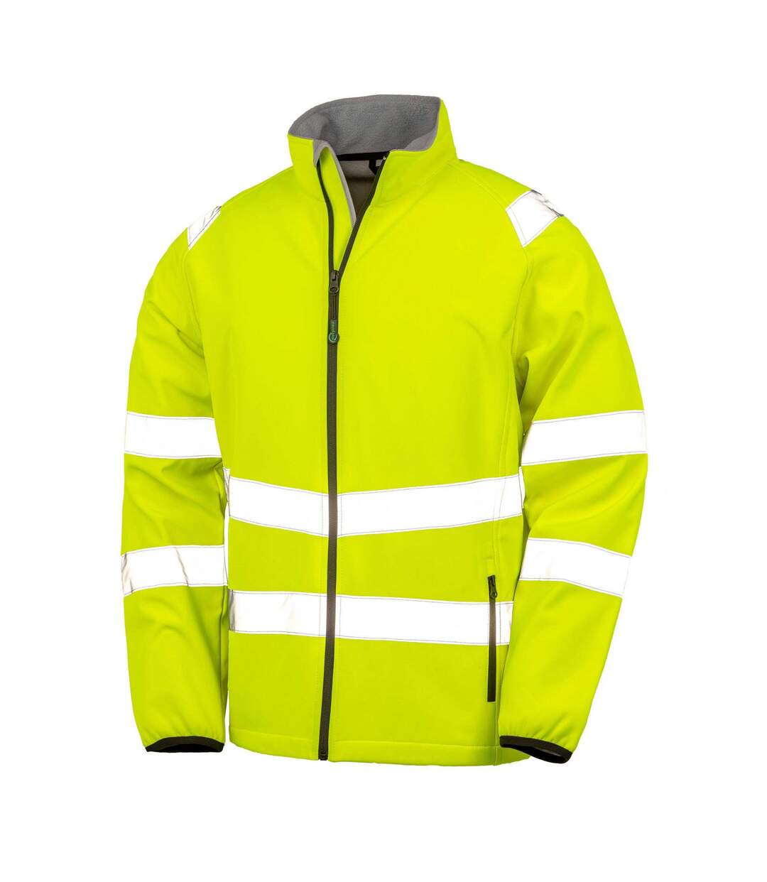 Unisex Adult Printable Safety Soft Shell Jacket Fluorescent Yellow Result Recycled-1