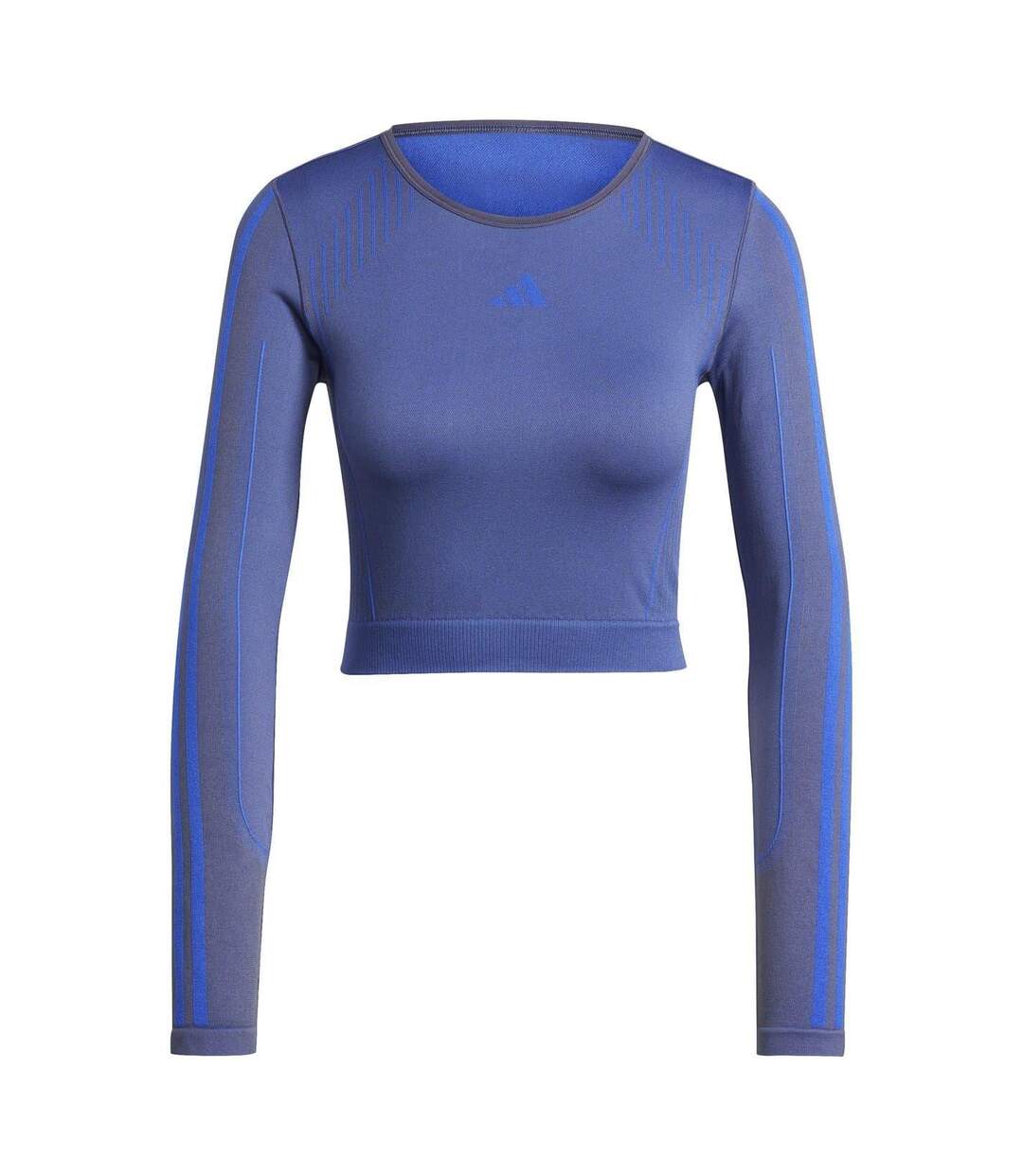 Haut Manches Longues Femme Bleu Marine Foncé Chiné Adidas-2