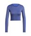 Haut Manches Longues Femme Bleu Marine Foncé Chiné Adidas-2