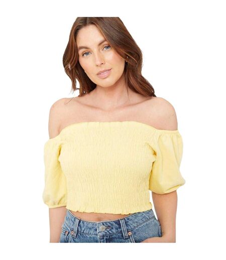 Haut Court Manches Bouffantes Femme Citron Be You