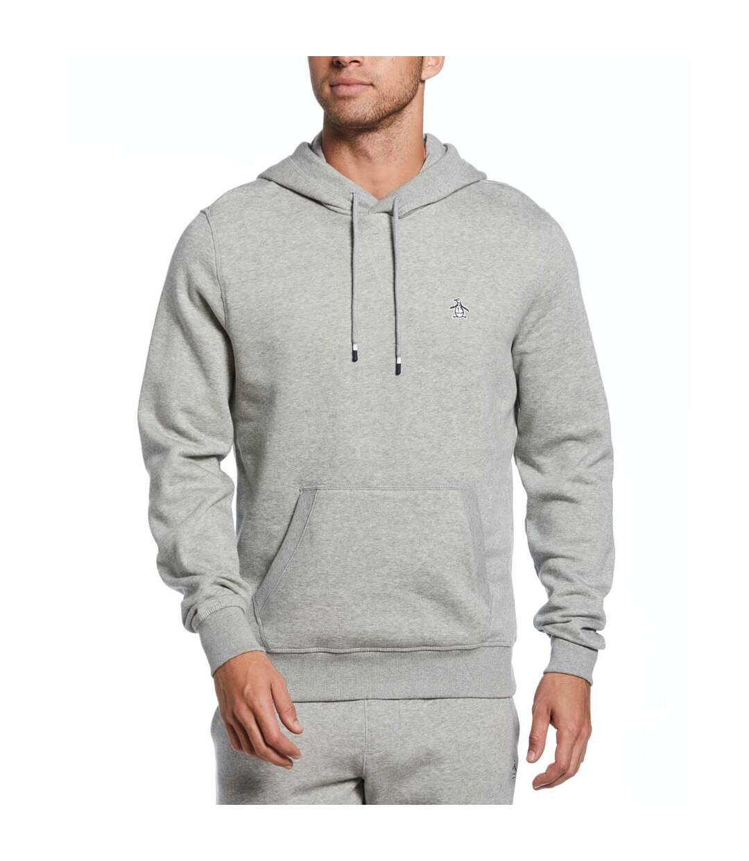 Mens Sticker Pete Pull Over Hoodie Grey Original Penguin-1