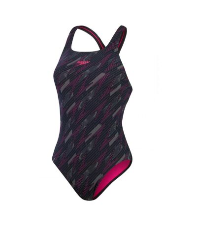 Maillot De Bain 1 Pièce Hyperboom Medalist Femme Noir Rose Speedo