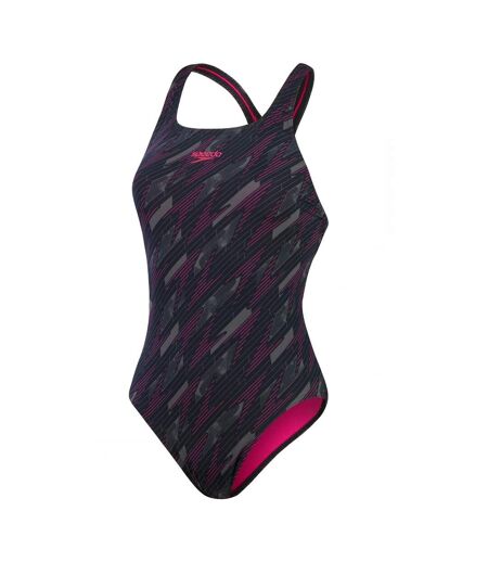 Maillot De Bain 1 Pièce Hyperboom Medalist Femme Noir Rose Speedo