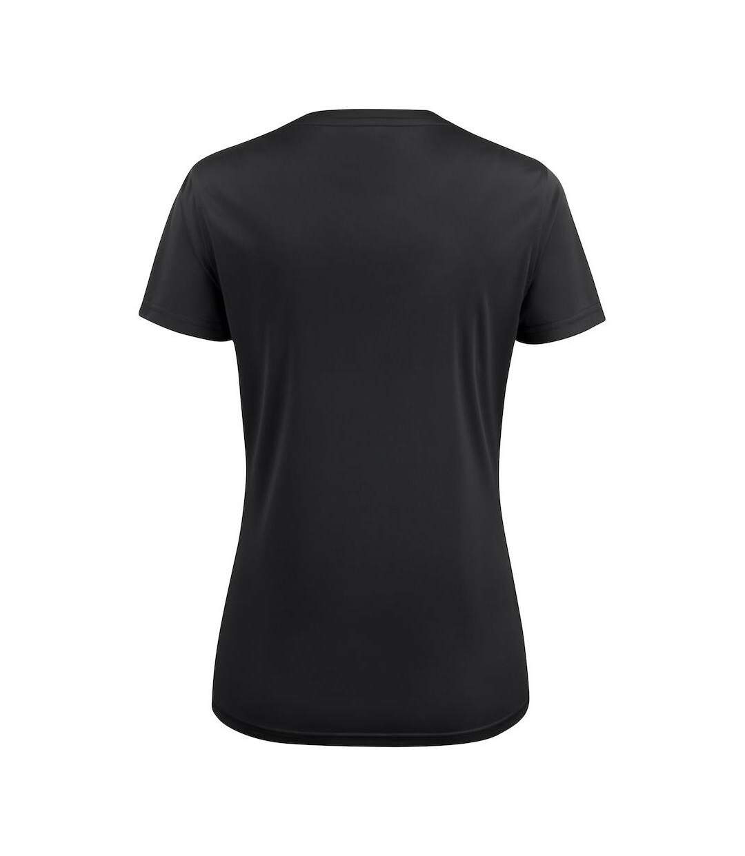 Womens/ladies Run T-shirt Black Printer RED-2