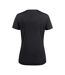 Womens/ladies Run T-shirt Black Printer RED-2