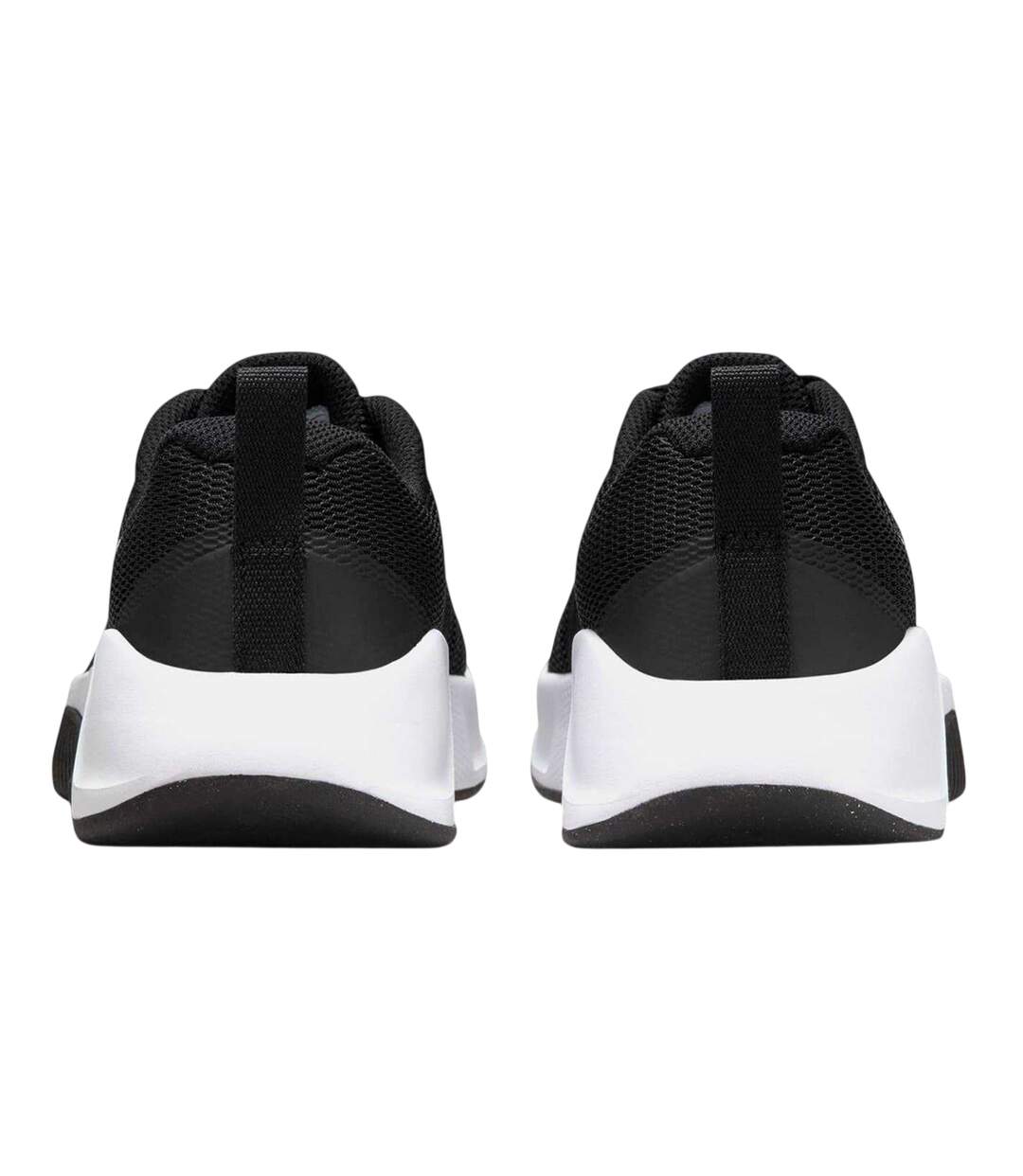 Womens/ladies Leather Flat Heel Flat Trainers Black White Nike-2