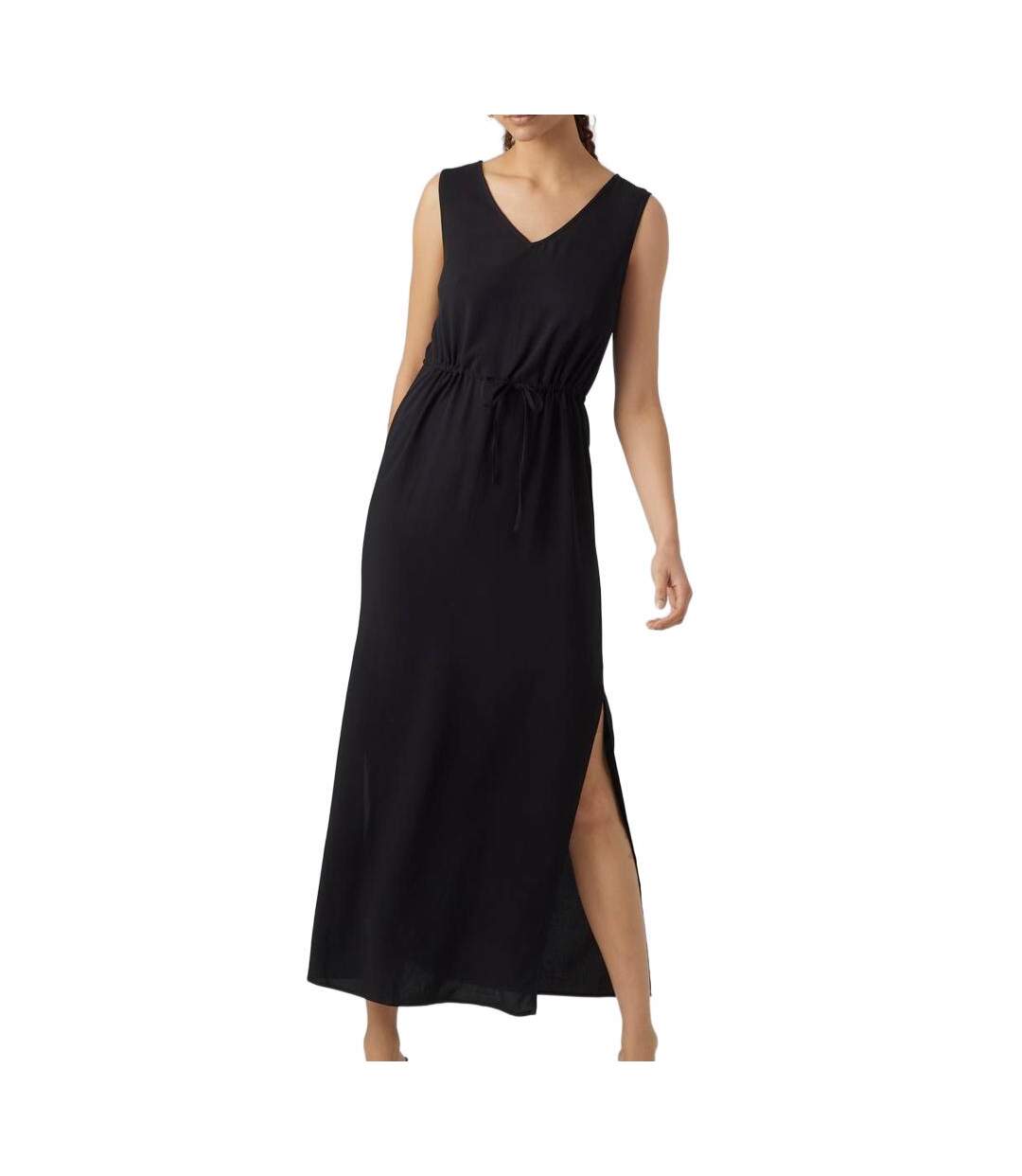 Robe longue noir femme vero moda easy joy-1