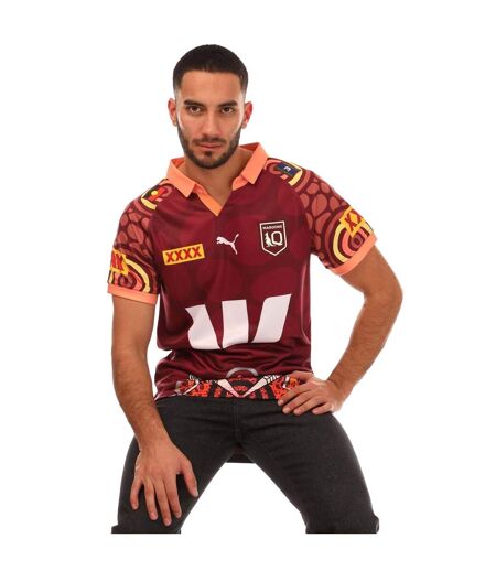 Mens 2024 Queensland Maroons Replica Jersey Burgundy Puma