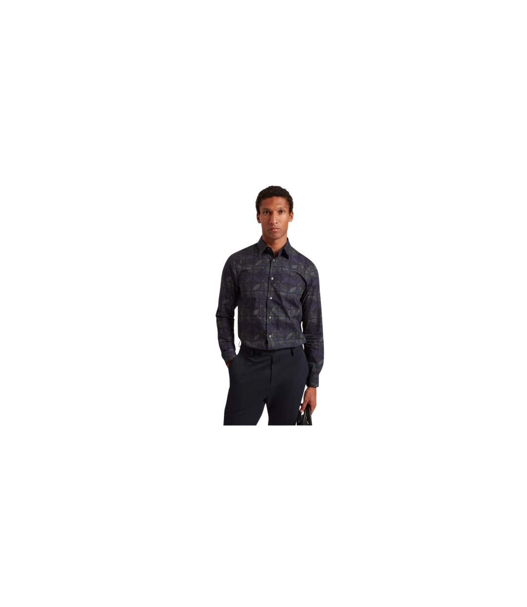 Chemise Manches Longues Motif/style Floral Homme Bleu Marine Ted Baker-1