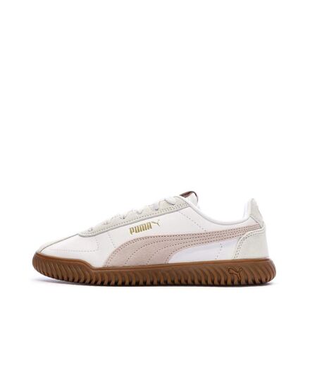 Baskets blanches/roses femme puma club kayzer