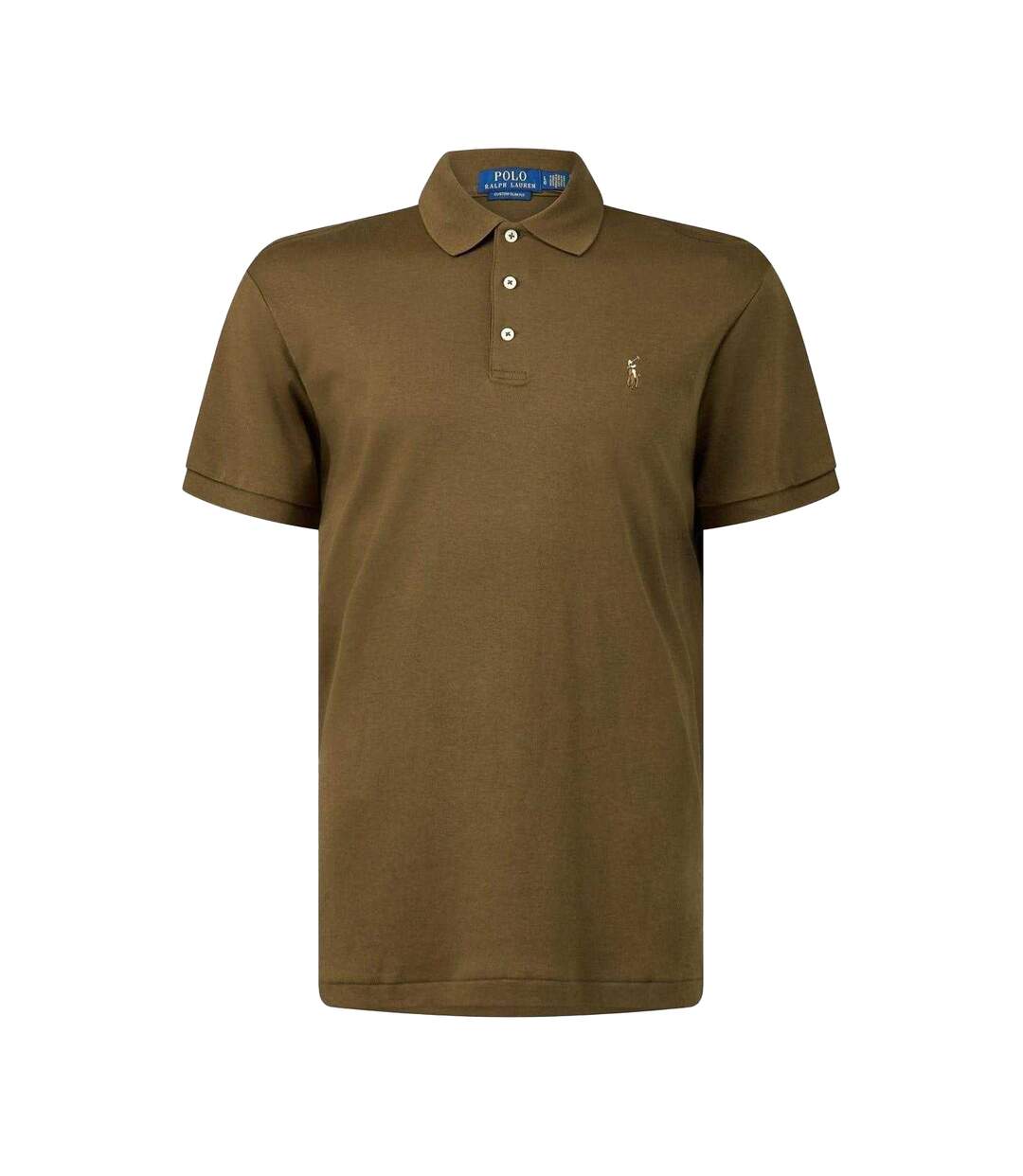 Mens Pima Cotton Slim Short-sleeved Polo Shirt Brown Ralph Lauren-1