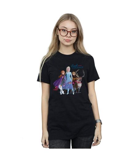 Disney - T-shirt FROZEN LEAD WITH COURAGE - Femme (Noir) - UTBI24500