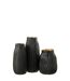 Vase à Rainures en Verre Louis 20cm Noir-4