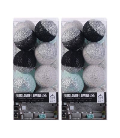 Guirlande lumineuse boules pailletées 16 leds (Lot de 2)