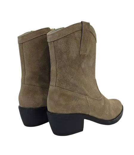 Womens/ladies Dalida Suede Block Heel Western Boots Sand Jack Wills