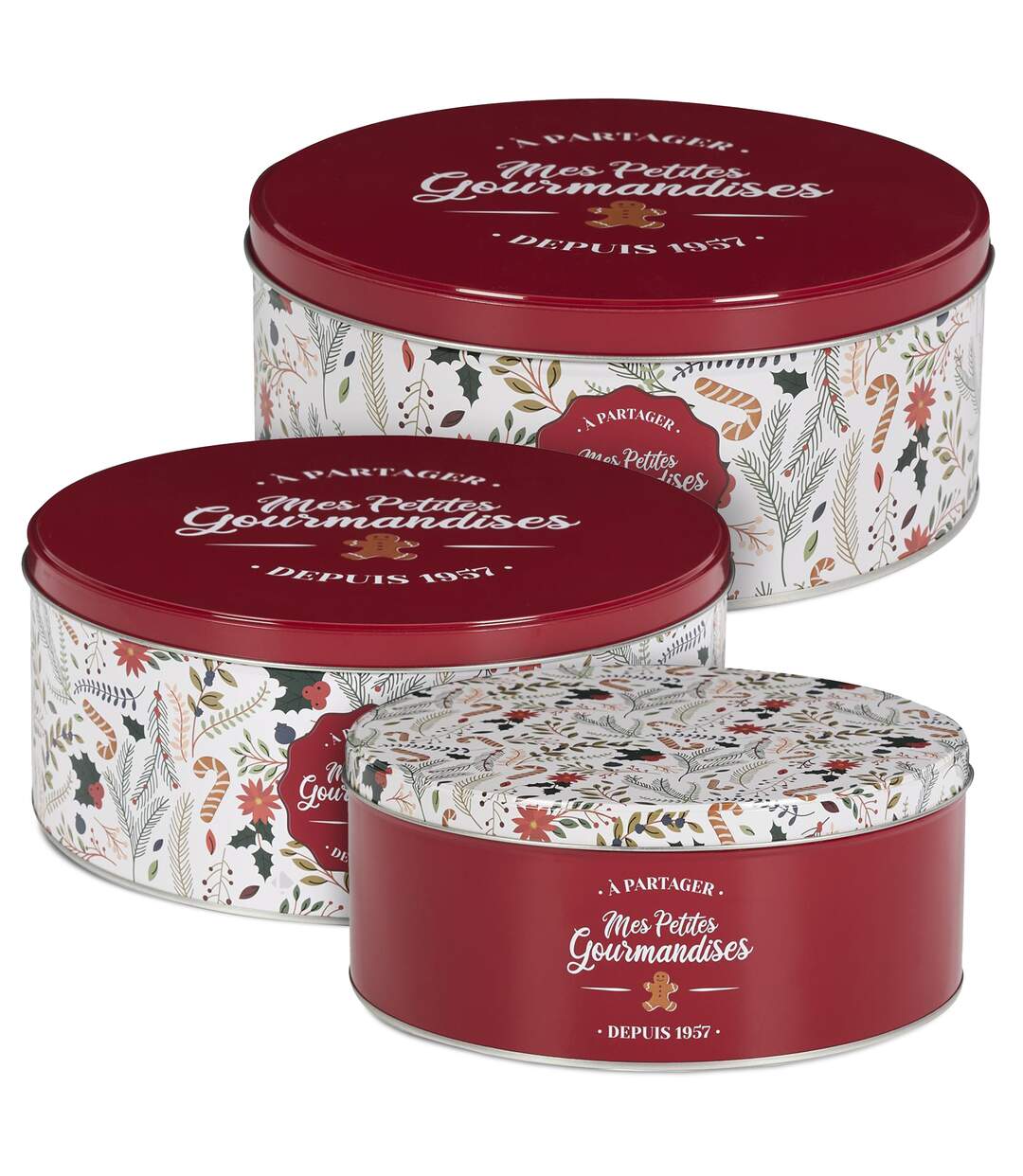Boite de rangement en métal de Noël collection Mes petites gourmandises 3 pièces-3