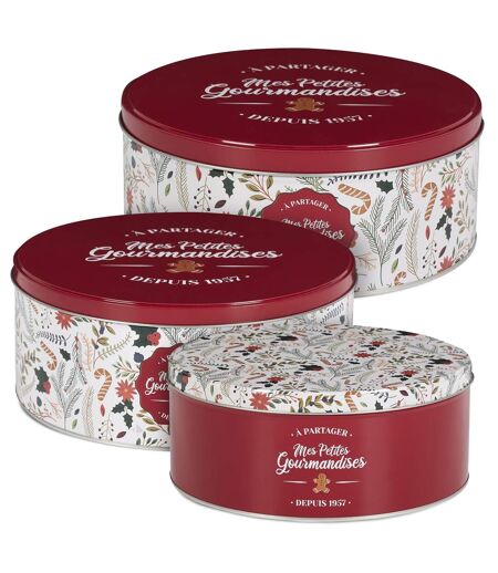 Boite de rangement en métal de Noël collection Mes petites gourmandises 3 pièces