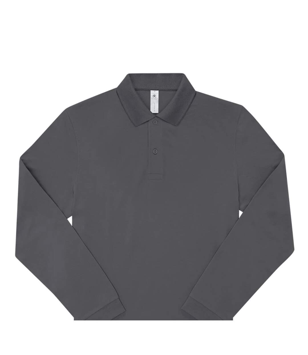 Mens My Long-sleeved Polo Shirt Dark Grey B&C-2