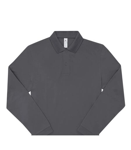 Mens My Long-sleeved Polo Shirt Dark Grey B&C