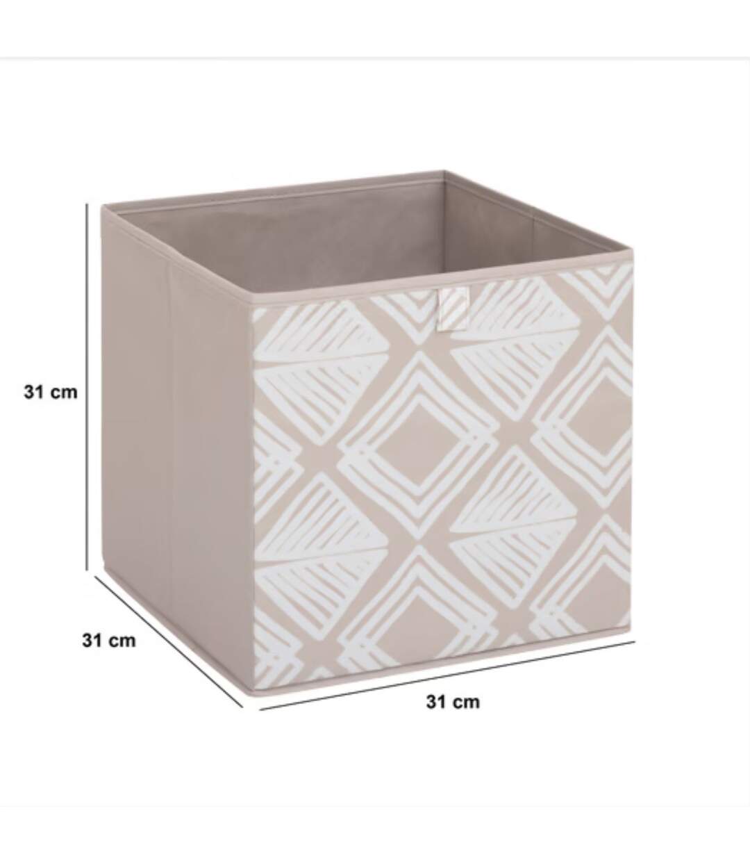 Lot de 2 boites de rangement BOHEMA - L. 31 x l.31 x H. 31 cm - Beige-4