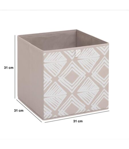 Lot de 2 boites de rangement BOHEMA - L. 31 x l.31 x H. 31 cm - Beige