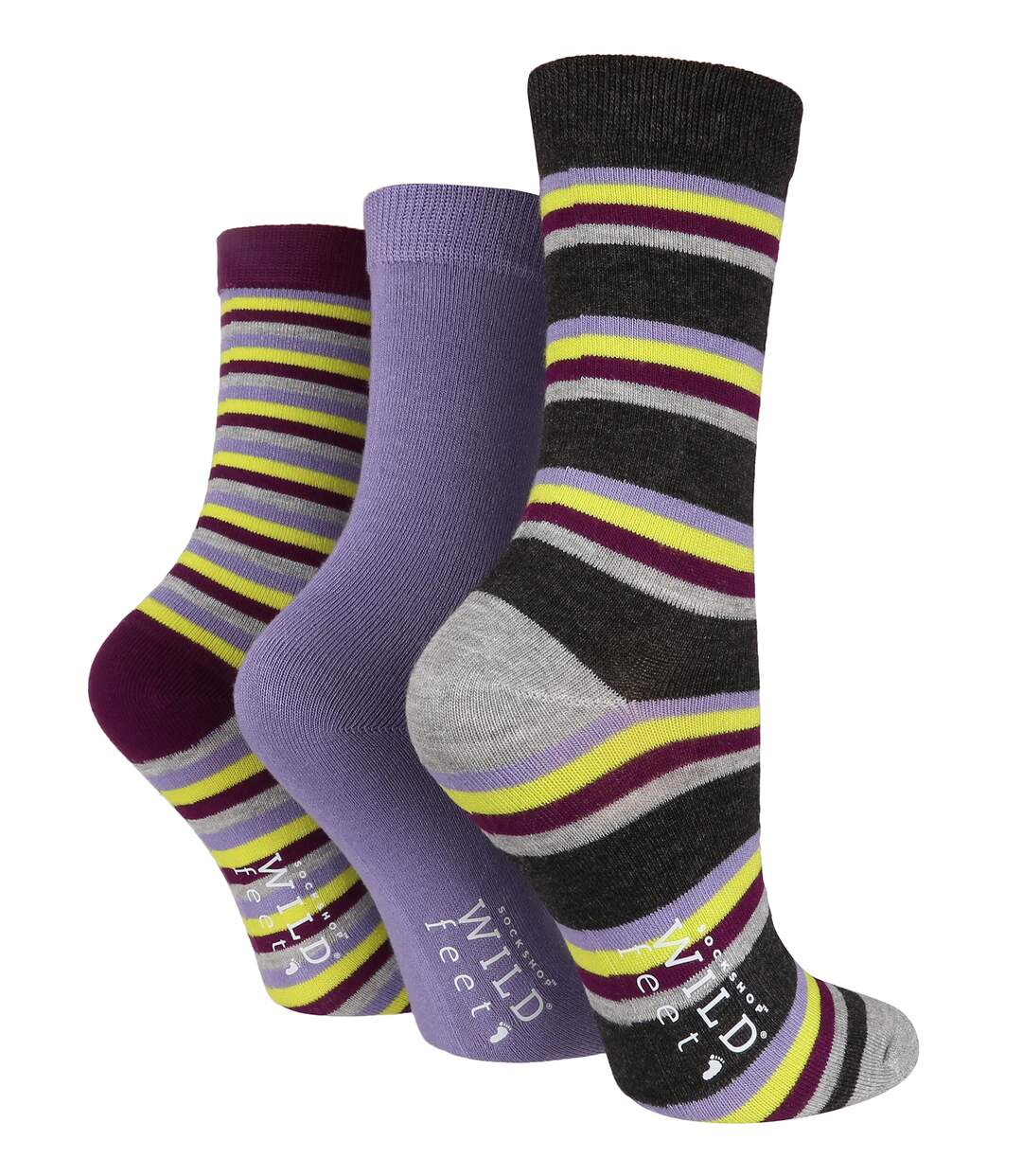 Sock Shop - 3 Paires Chaussettes Bambou Femme Rayures Pois