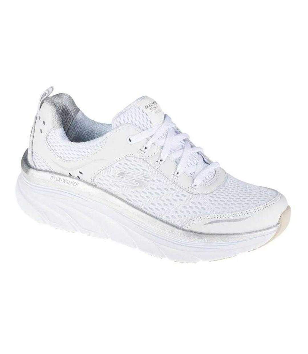 Womens/ladies D´lux Walker Leather Shoes White Skechers-1