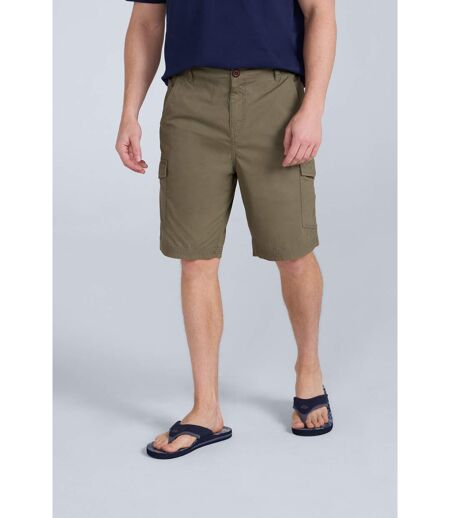 Mens Atlantis Organic Cargo Shorts Khaki Green Animal