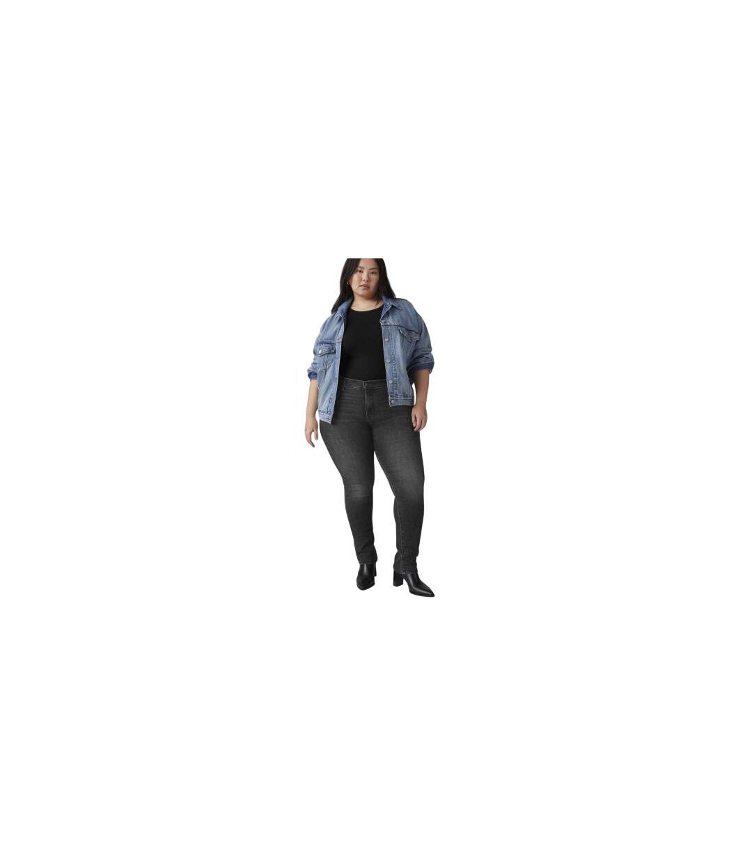 Womens/ladies 311 Plus Skinny Jeans Grey Levis-1