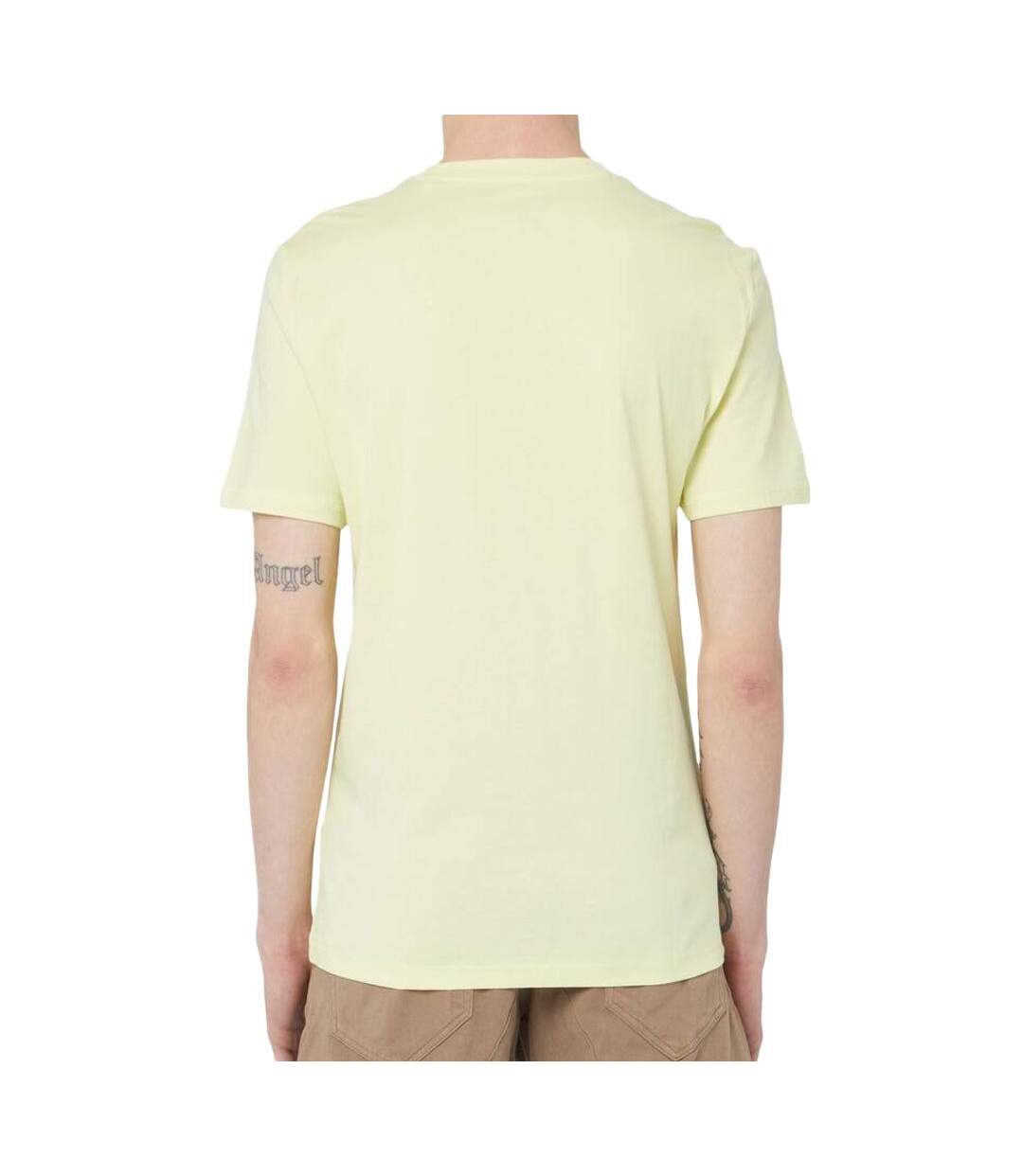T-shirt jaune clair homme guess aidy - l-2