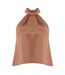 Womens/ladies Satin Halter Top Brown I Saw It First-2