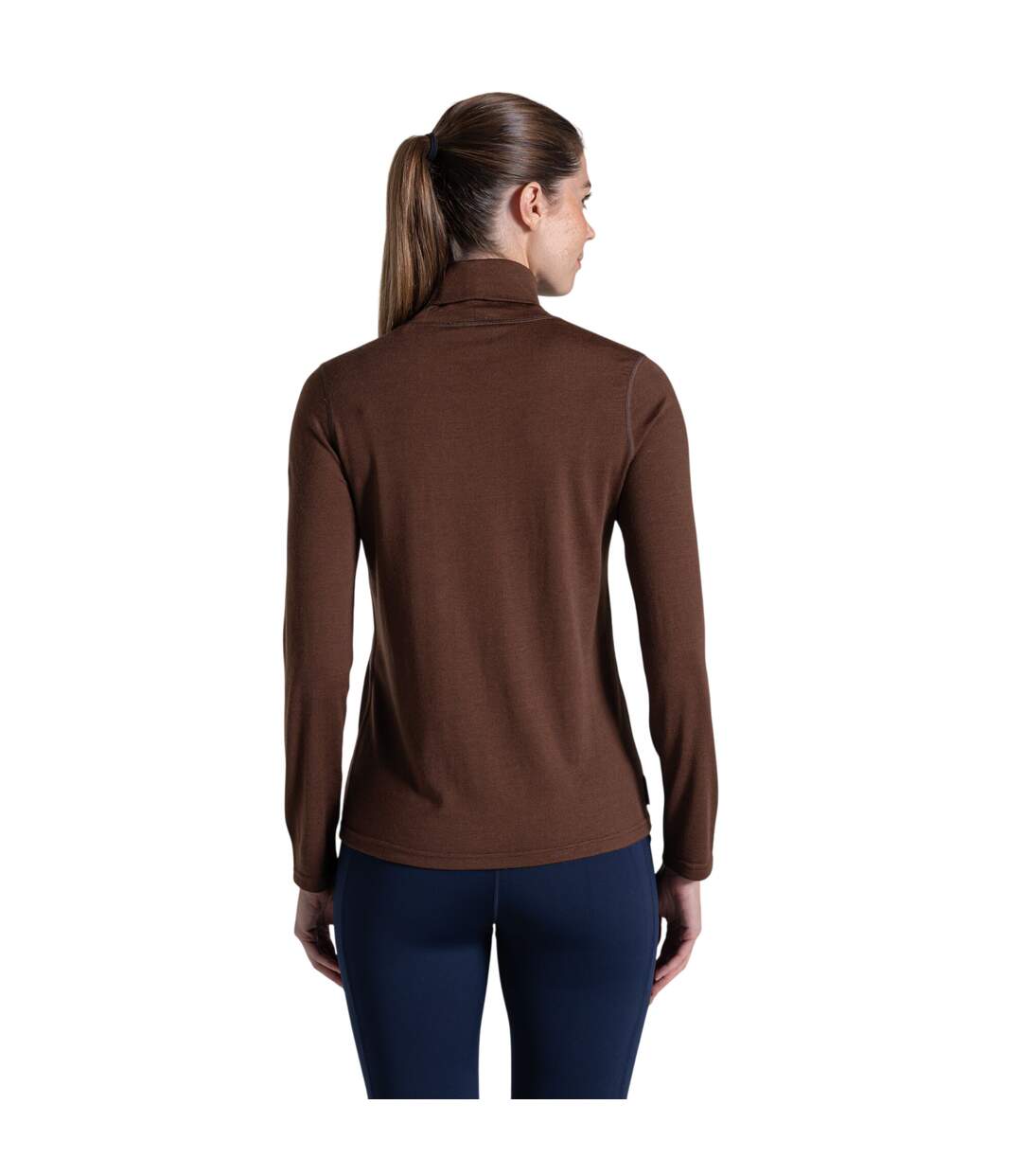 Womens/ladies Charadrion Merino Wool Long-sleeved T-shirt Dark Truffle Craghoppers-3