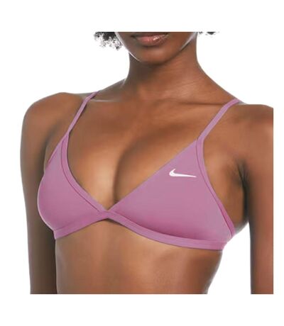 Haut de maillot de bain violet femme nike lace up - l