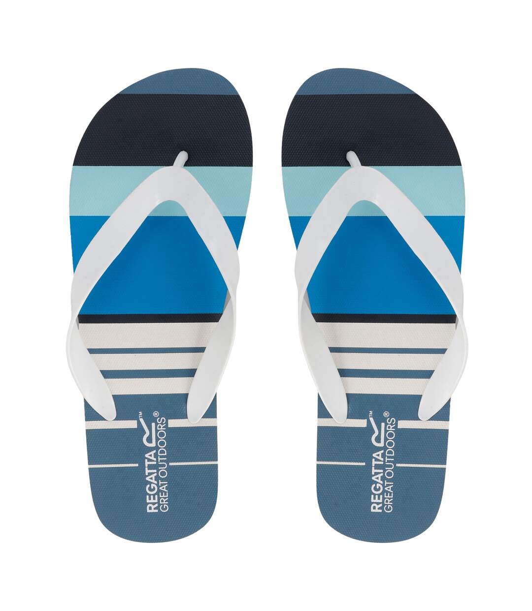 Mens bali striped flip flops blue Regatta