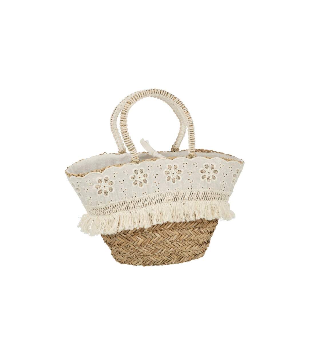 Sac de Plage Avec Franges Bali Bliss 59cm Naturel-1