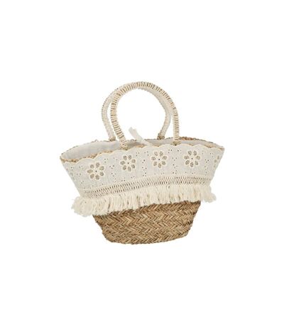 Sac de Plage Avec Franges Bali Bliss 59cm Naturel