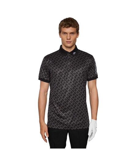 Mens Ikat Collared Polo Shirt Black J.Lindeberg
