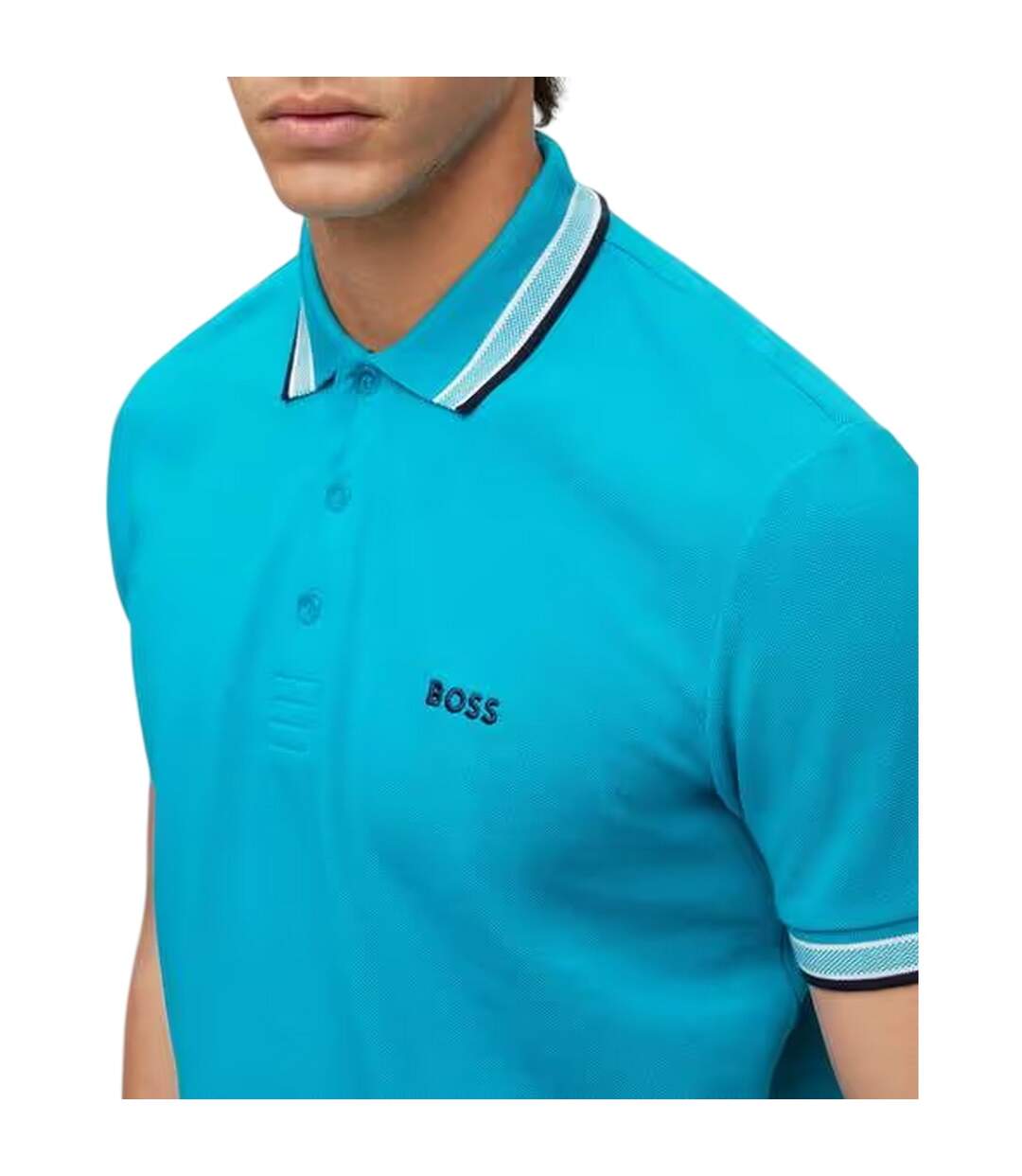 Polo Paddy Euro Homme Turquoise Vif Turquoise Pâle Boss-4