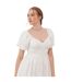 Robe Courte Manches Bouffantes Motif/style Nœud Femme Crème Lovedrobe-1