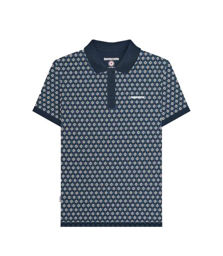 Polo Motif/style Géométrique Roundel Homme Bleu Marine Argenté Lambretta