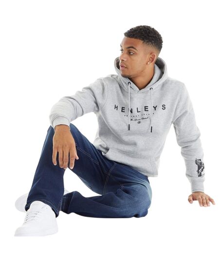 Mens henycore cotton hoodie grey marl Henleys