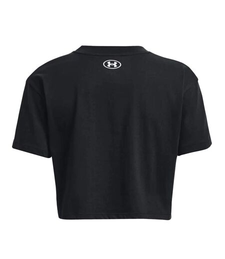 T-shirt court manches courtes collegiate femme noir Under Armour