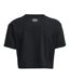 T-shirt court manches courtes collegiate femme noir Under Armour-2
