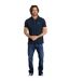 Mens Miles Pique Organic Polo Shirt Navy Weird Fish-1
