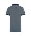 Mens Textured Ribbed Collar Polo Shirt Navy Threadbare-2