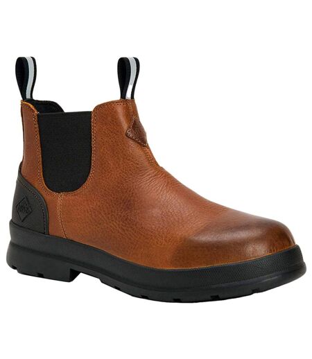 Muck Boots Mens Chore Farm Leather Chelsea Boots (Caramel) - UTFS8994