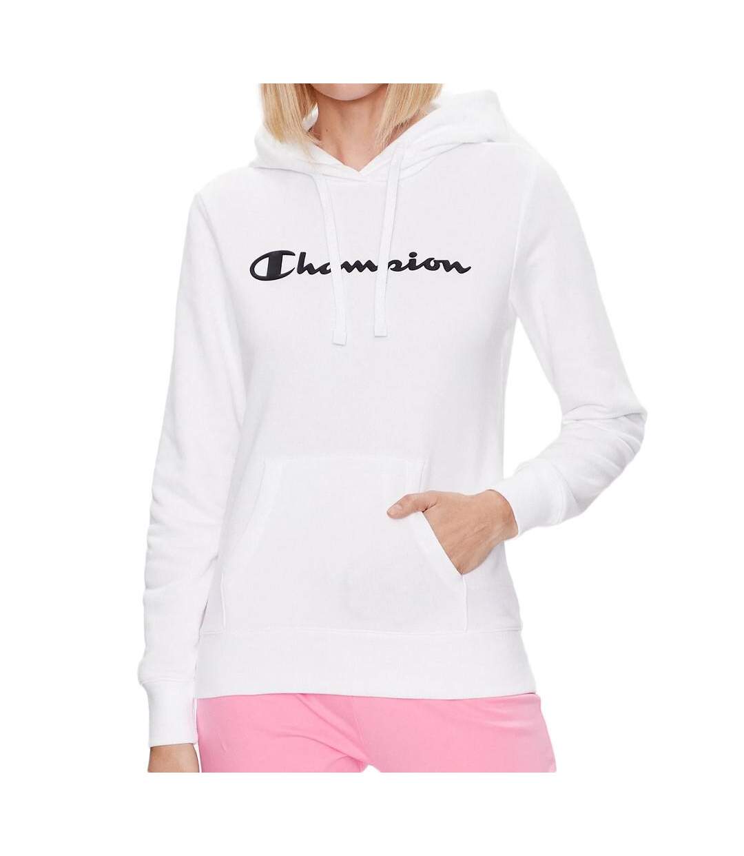 Sweat à Capuche Blanc Femme Champion Hooded - L