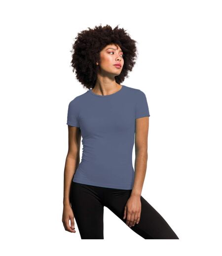 Skinni Fit Womens/Ladies Feel Good Stretch Short Sleeve T-Shirt (Heather Navy) - UTRW4422